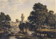 John glover, Warwick Castle with Cattle (mk47)